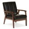 Baxton Studio Nikko Mid-century Black Faux Leather Wooden Lounge Chair 121-6744 - alternate 2